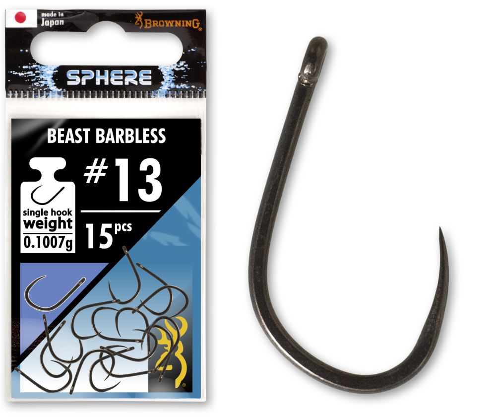 Browning Sphere Match Hooks 100cm #8 #18 8pcs Hooks with Line