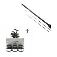 Middy White Knuckle CX Feeder Rod 2 Tips PLUS Daiwa Samurai Reel with 3 Spare Spools