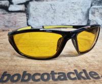 Polarfish Wraps Sunglasses Black & Yellow Frame - Yellow Lens