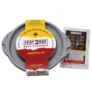 Heat 2 Eat Flameless Ration Self-Steamer Grey (Medium pot) with 2 HeatStones