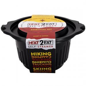 Heat 2 Eat Flameless Ration Self-Steamer Black (Medium pot) with 2 HeatStones
