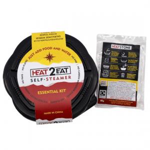 Heat 2 Eat Flameless Ration Self-Steamer Black (Small pot) with 2 HeatStones