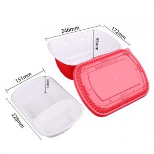 Heat 2 Eat Flameless Ration Self-Steamer with divider Red (medium) with 2 HeatStones
