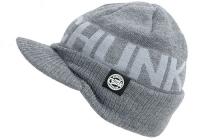 Fox Chunk Peaked Beanie Hat Grey