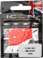 Icon 3mm Bead Fluro Red